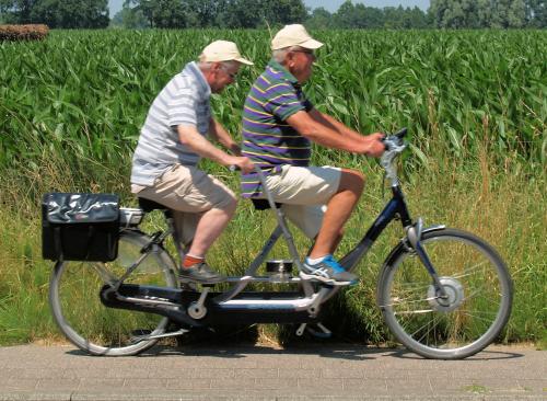 Piet fietst deze dag met Eric